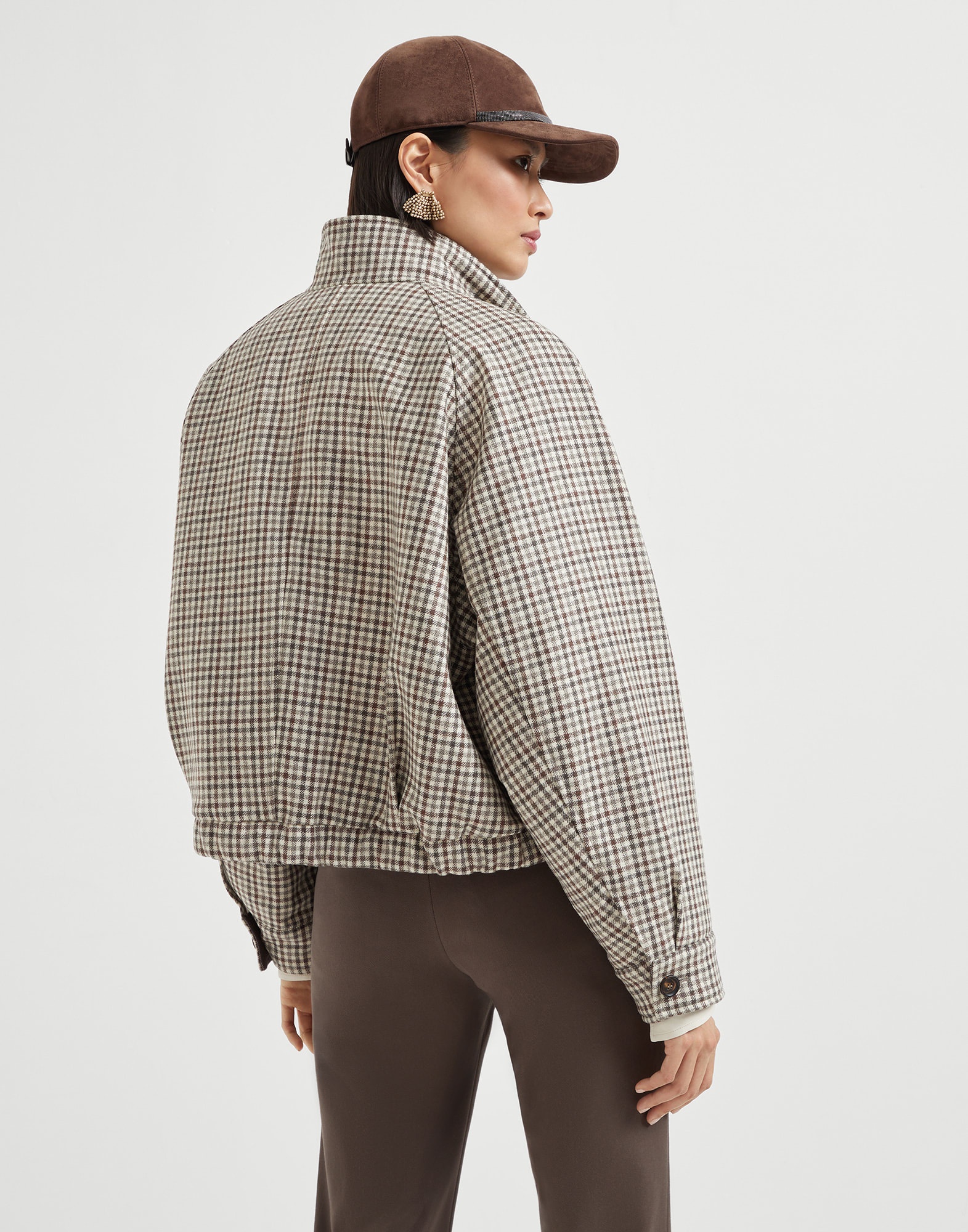 Virgin wool checked flannel bomber jacket with Thermore® padding - 2