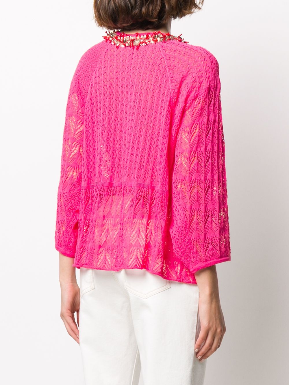 embellished decorative knit blouse - 4