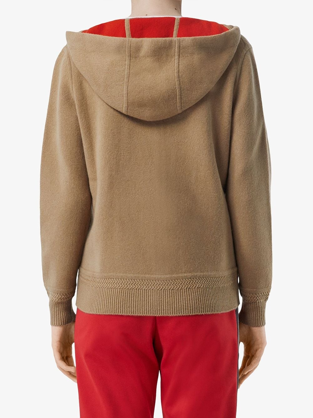 embroidered-logo cashmere hoodie - 4