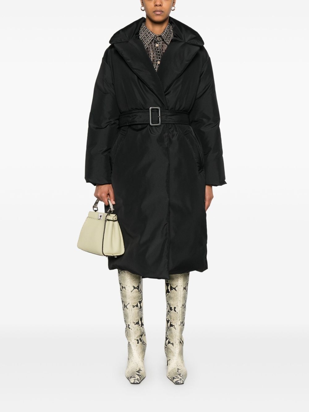logo-embroidered coat - 2