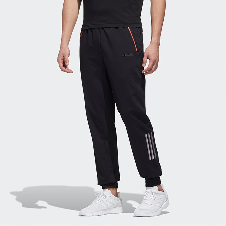 adidas neo M Ss Nn Tp 2 logo Printing Casual Bundle Feet Sports Pants Black GM2298 - 3