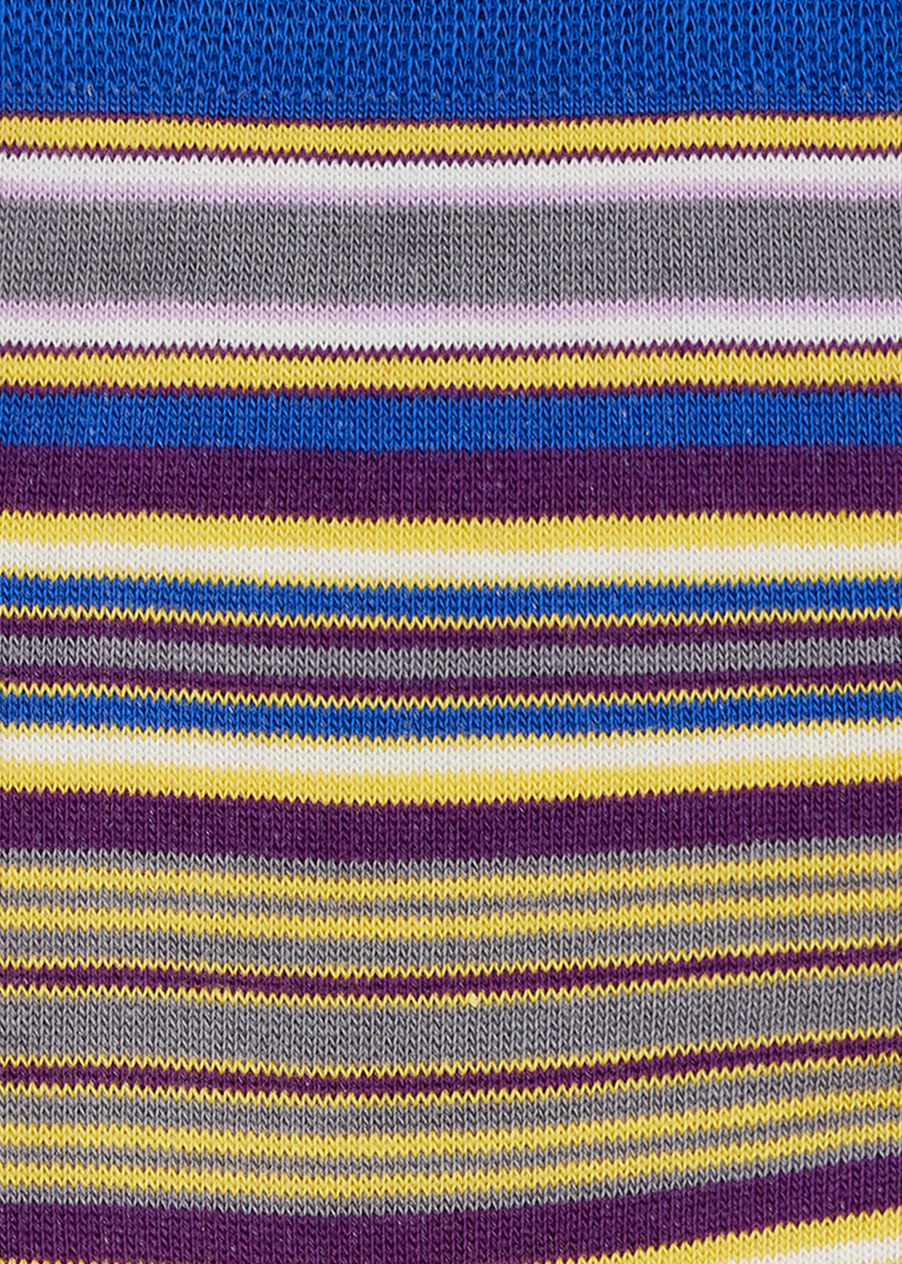 Blue Cotton-Blend Stripe Socks - 3