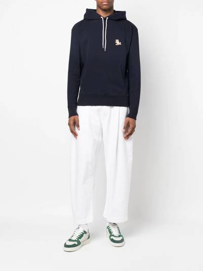 Maison Kitsuné fox-embroidered cotton hoodie outlook