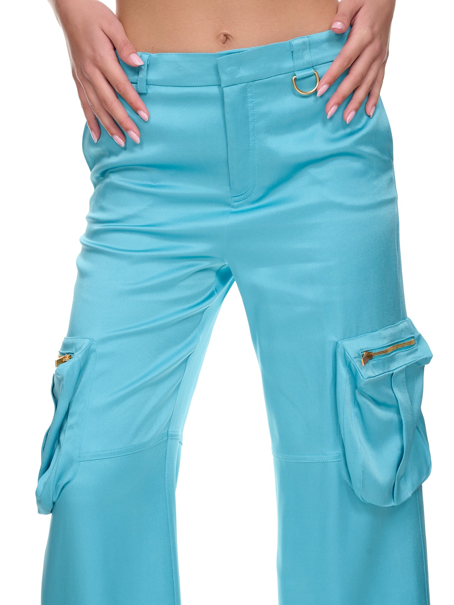 Satin Cargo Pants - 4