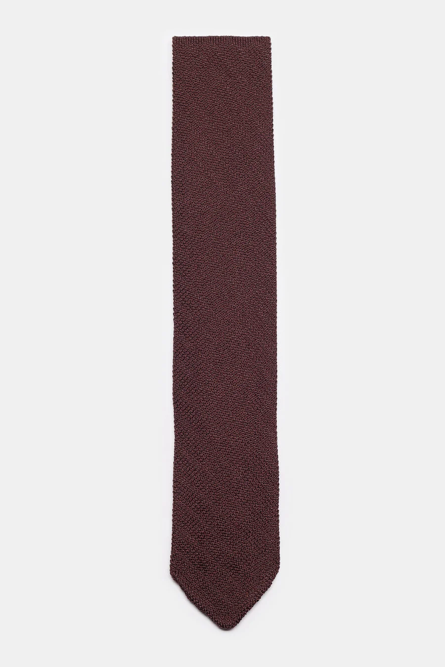 Formal Tie in Brown Knitted Stripe - 1