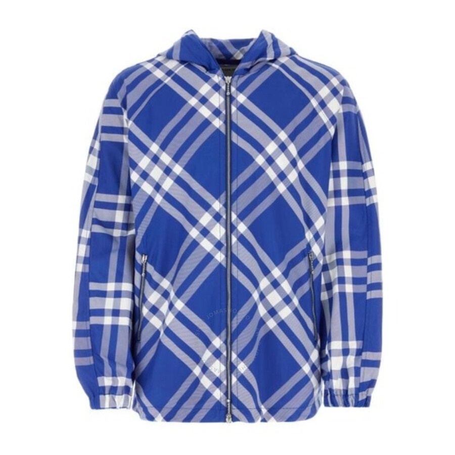 Burberry Check-Pattern Hooded Zip-Up Polyamide Jacket - 1