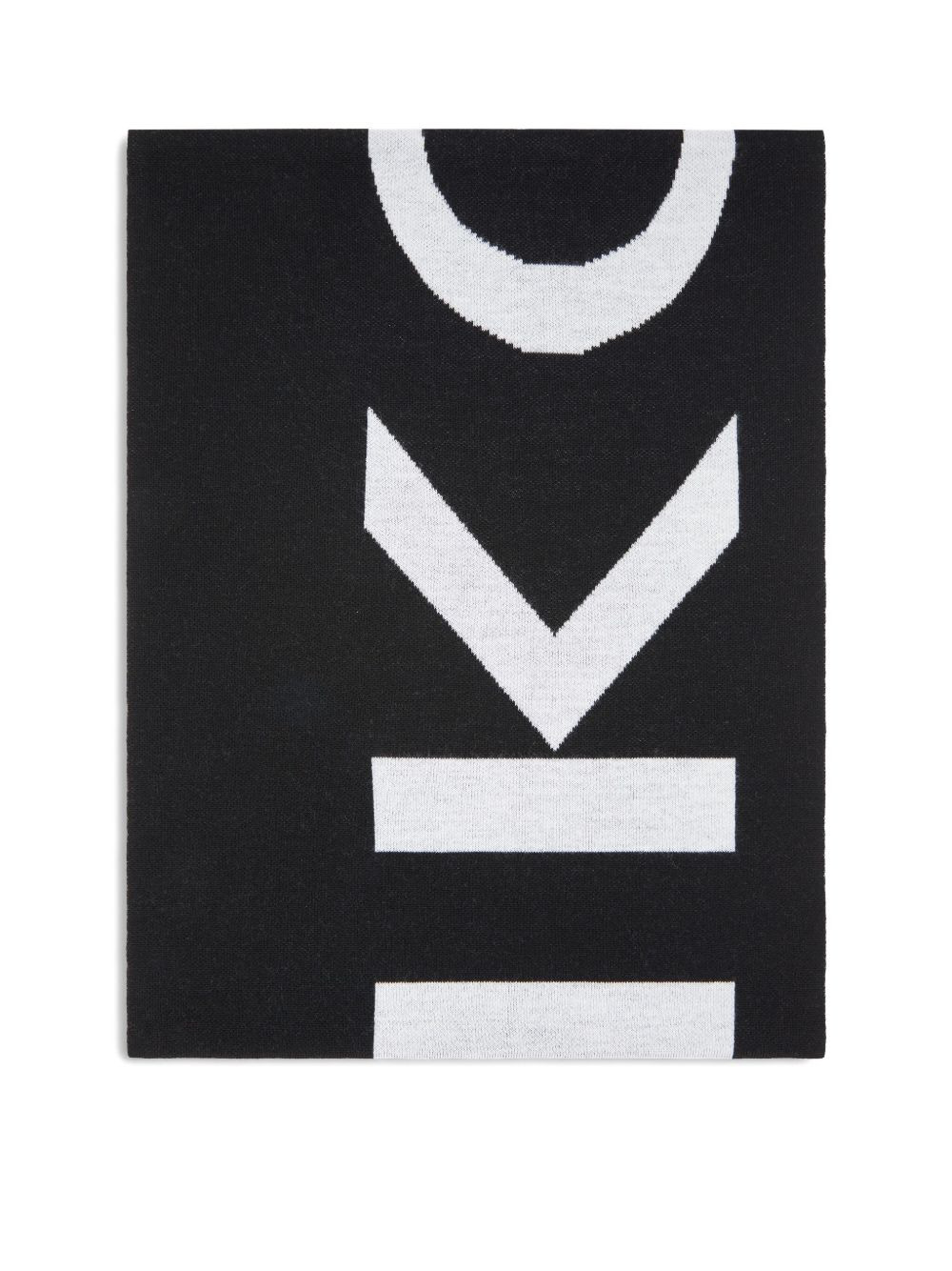 logo-detail wool scarf - 2