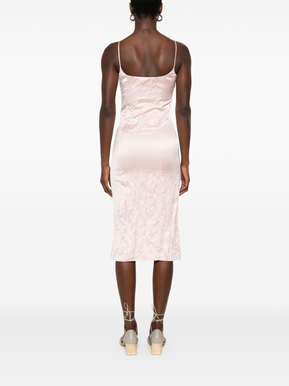3D-roses crinkled midi dress - 4