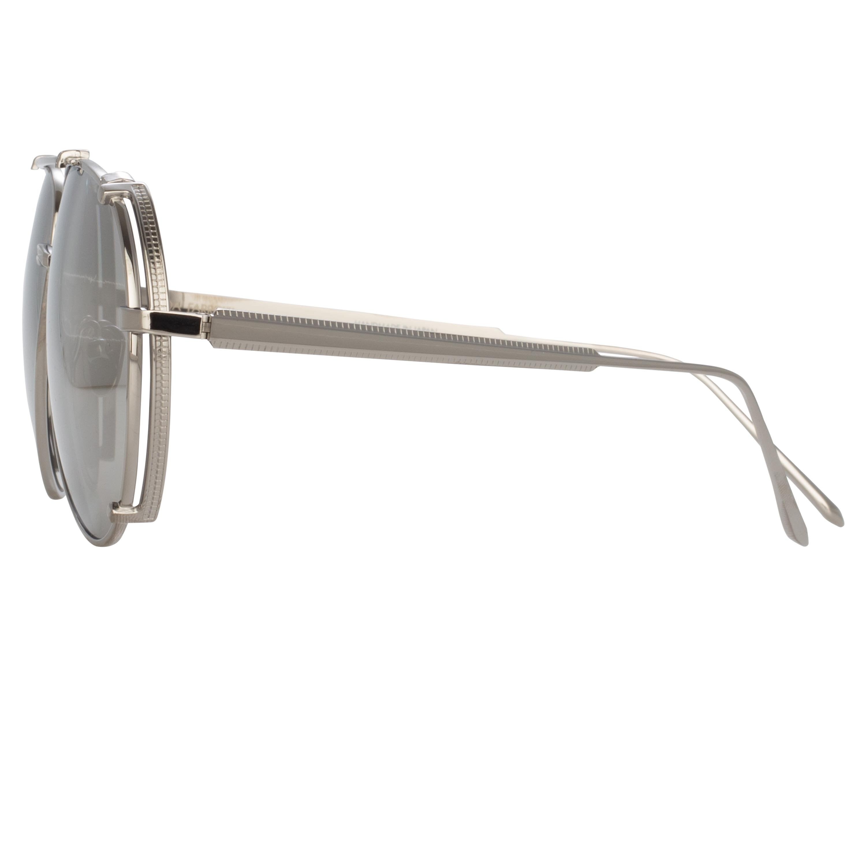 NEWMAN AVIATOR SUNGLASSES IN WHITE GOLD - 3