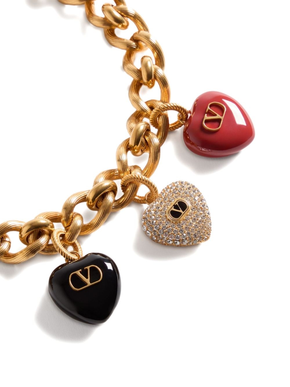 heart charm gold-tone necklace - 3