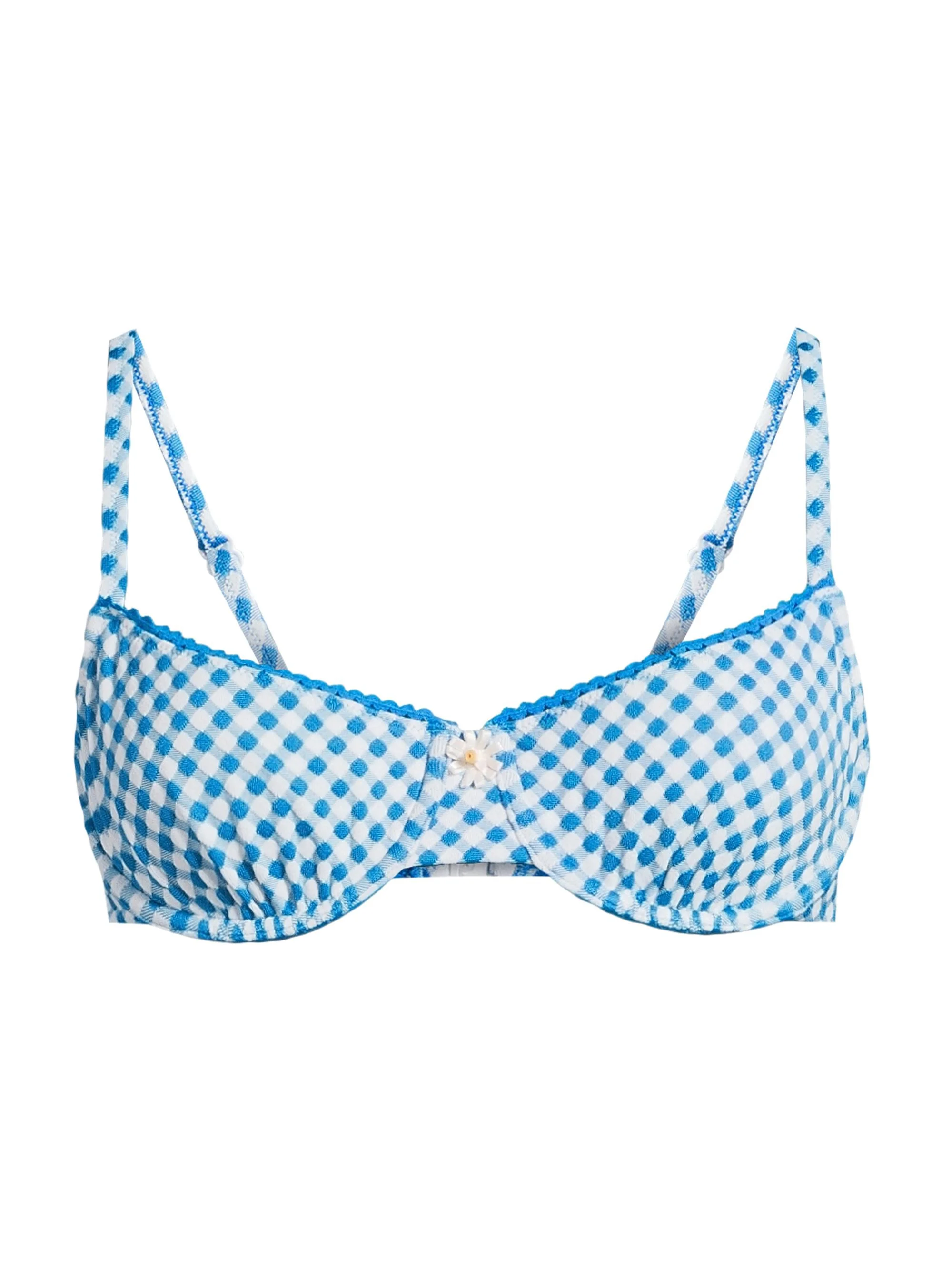 Women's The Daphne Gingham Bikini Top - Cosmic Blue Gingham - 1