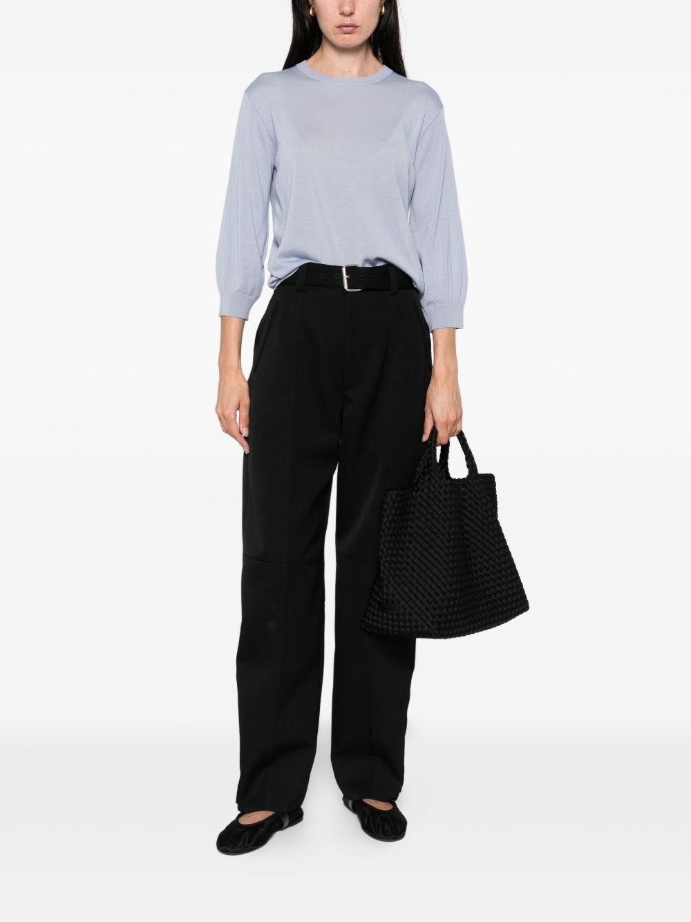 round-neck wool top - 2