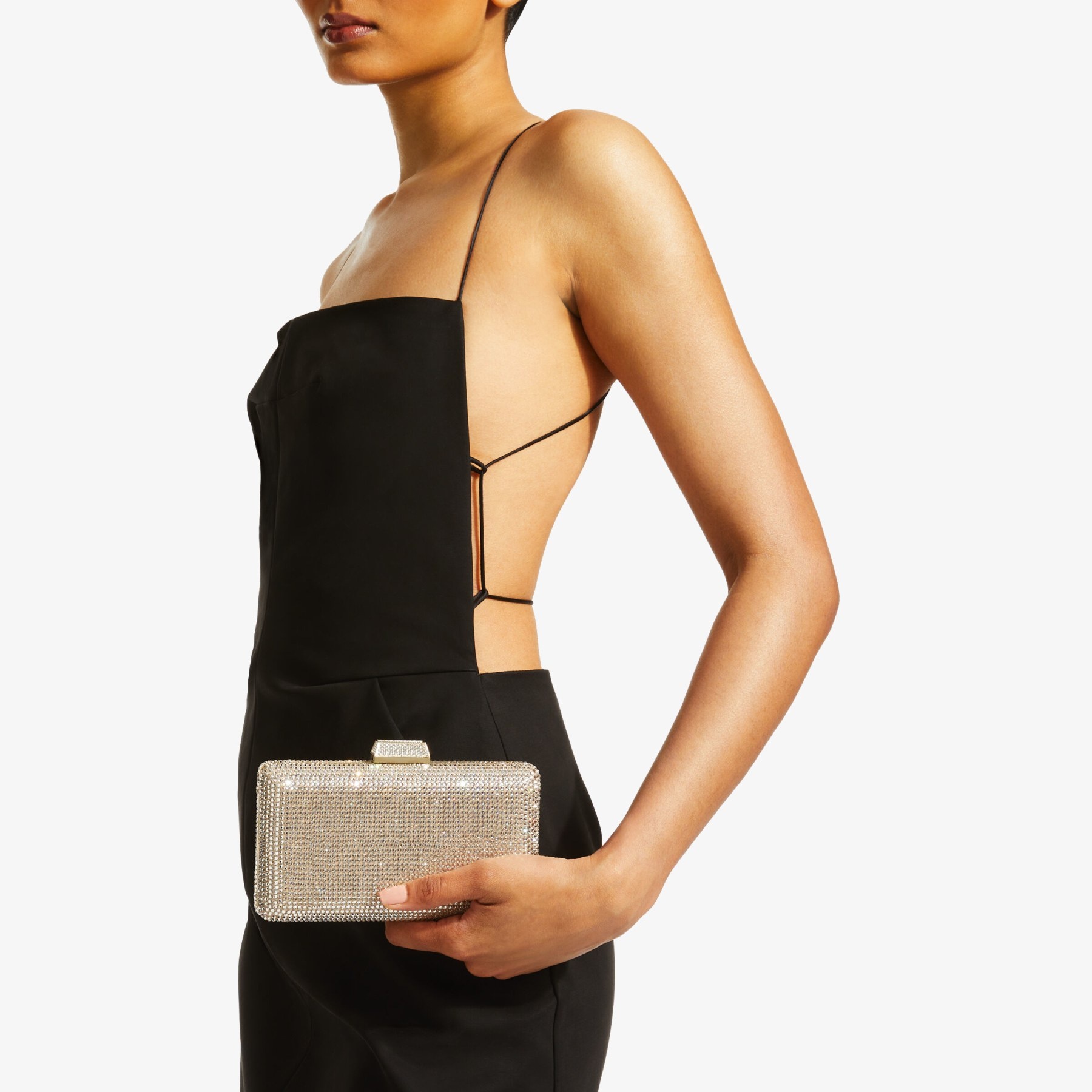 Clemmie
Honey Gold Suede Clutch Bag with Crystals - 3