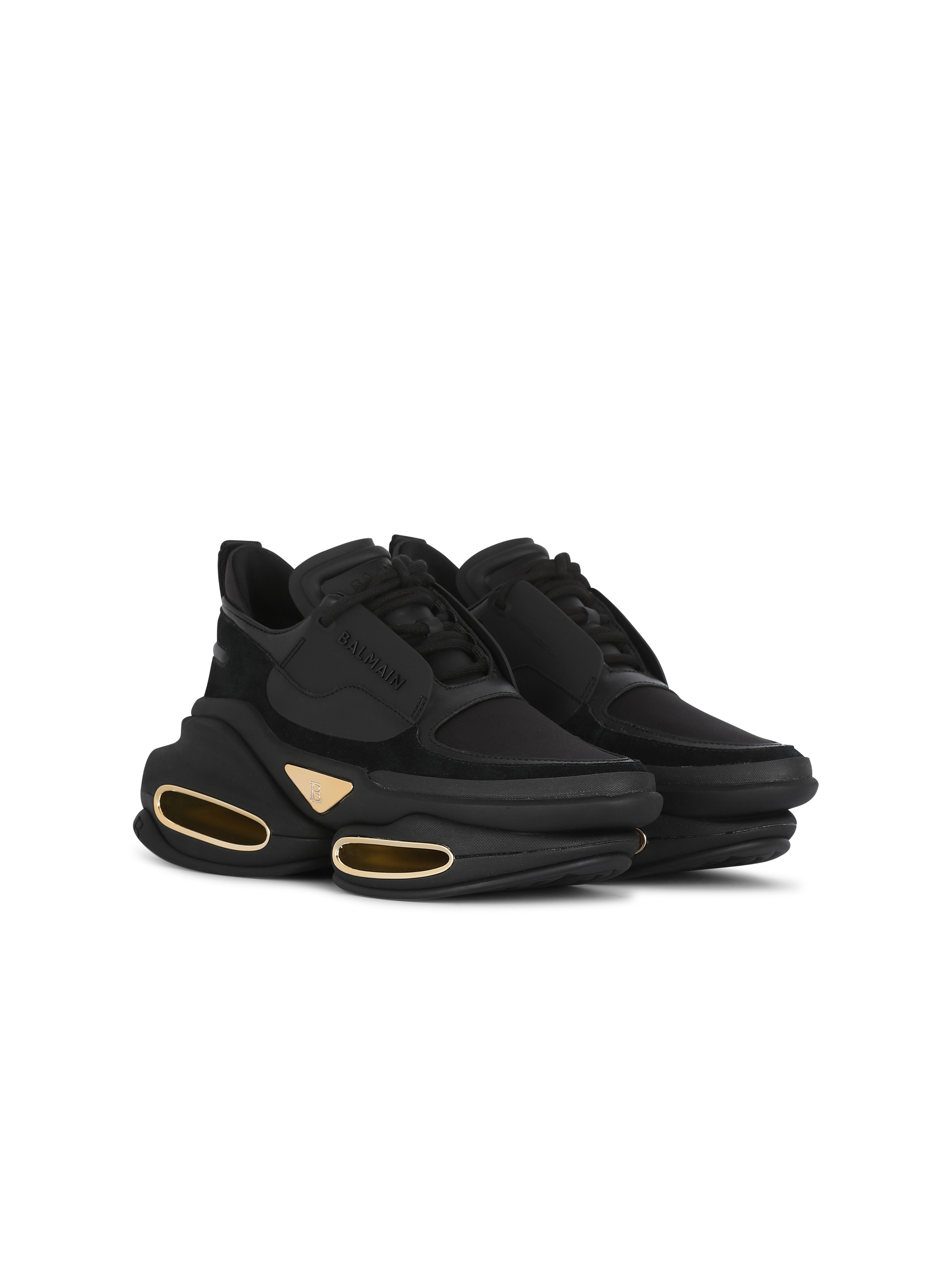 B-Bold low-top trainers in neoprene and suede - 2