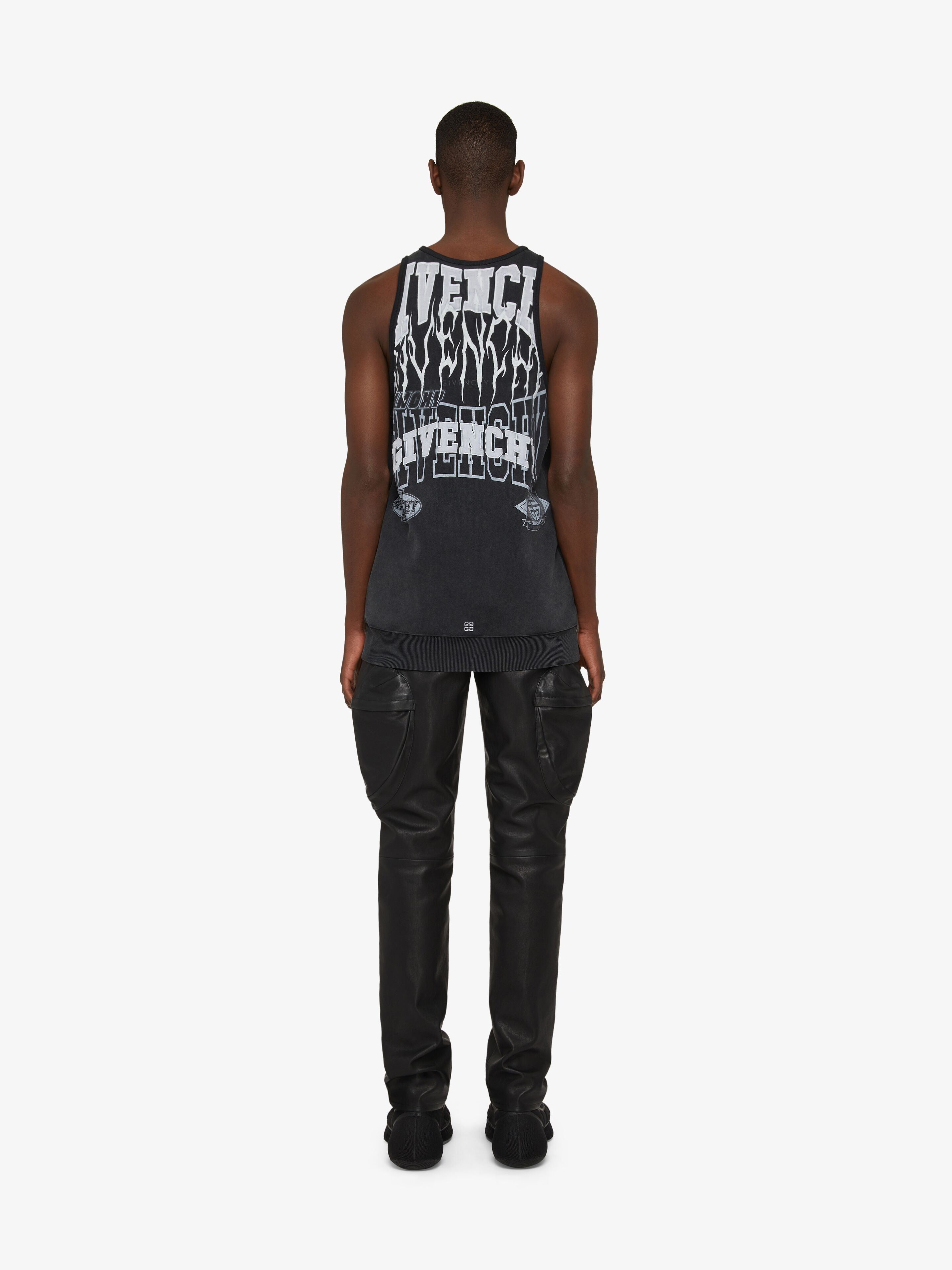 SLIM FIT CARGO PANTS IN LEATHER - 4