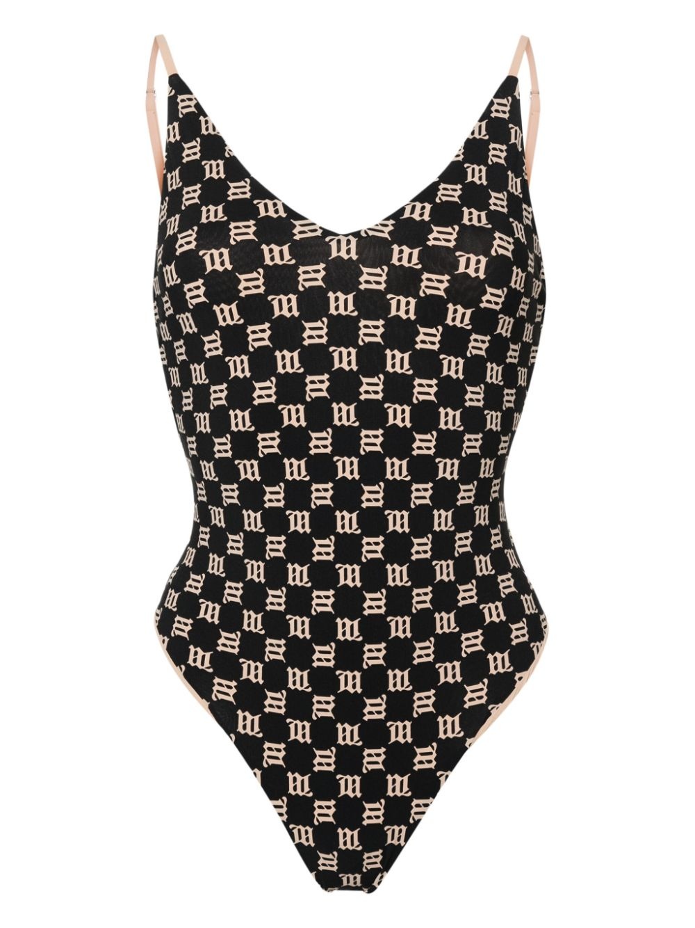 monogram-pattern swimsuit - 1