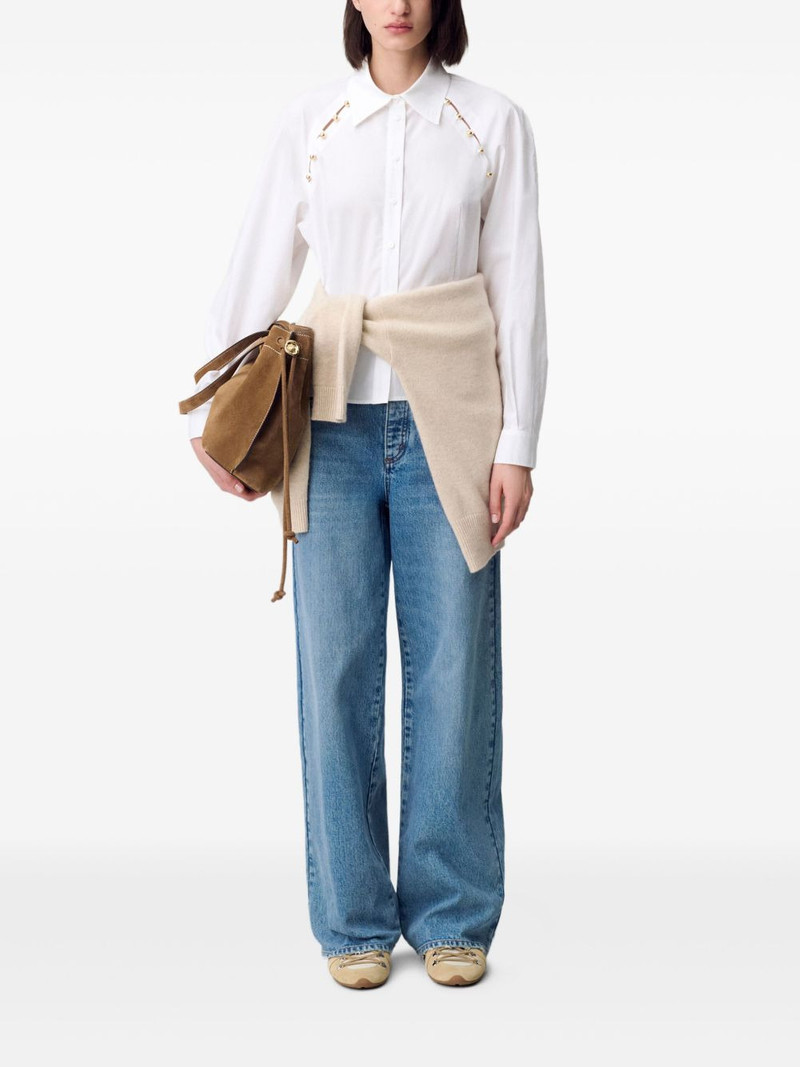 Claudie Pierlot button-detail peplum shirt outlook