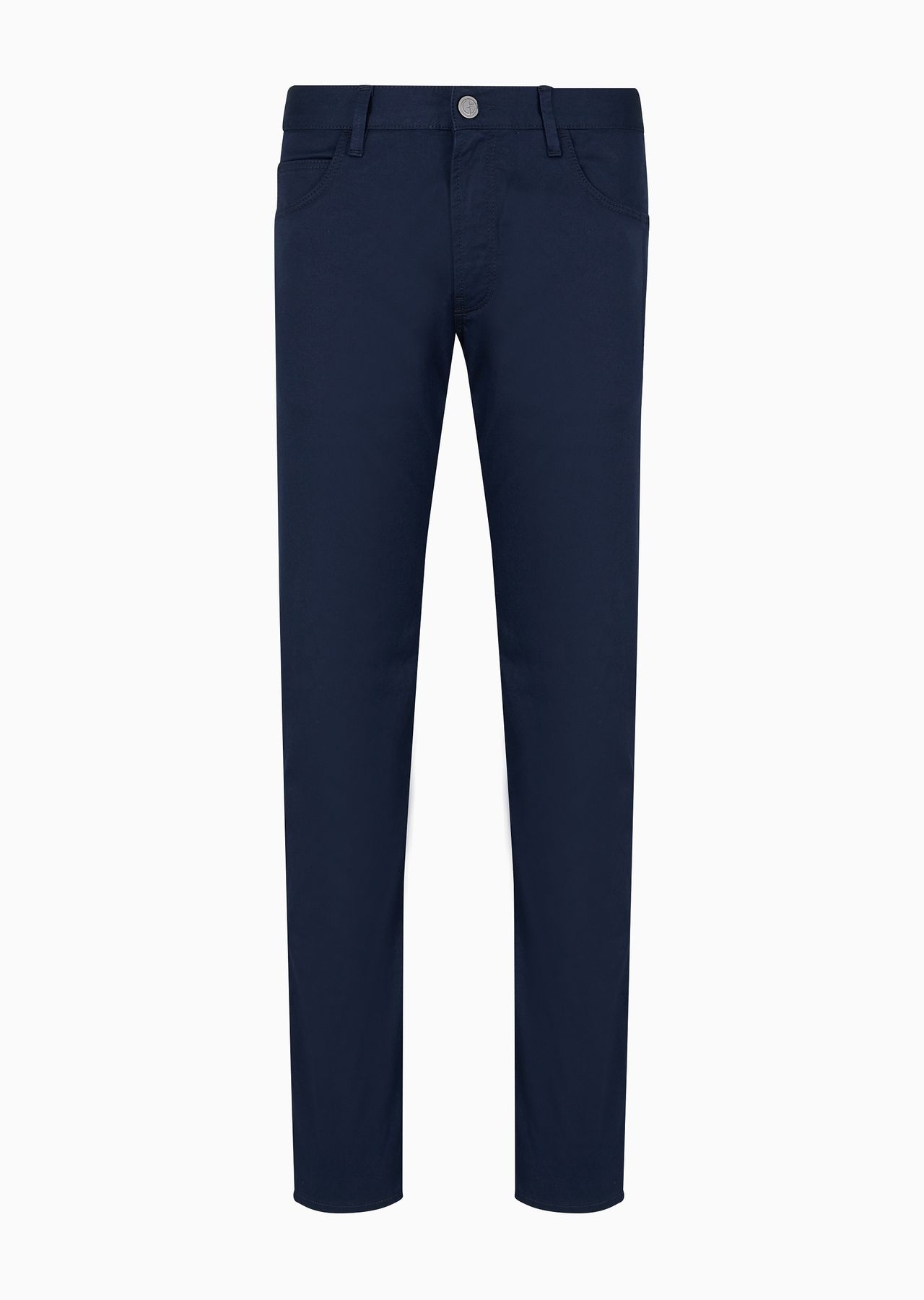 Regular-fit, five-pocket trousers in stretch cotton - 1