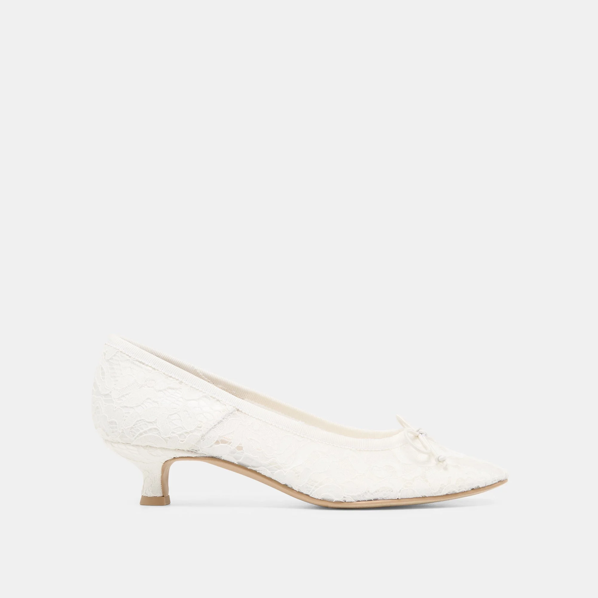 DAWSEN LACE HEELS TRUE WHITE LACE - 1