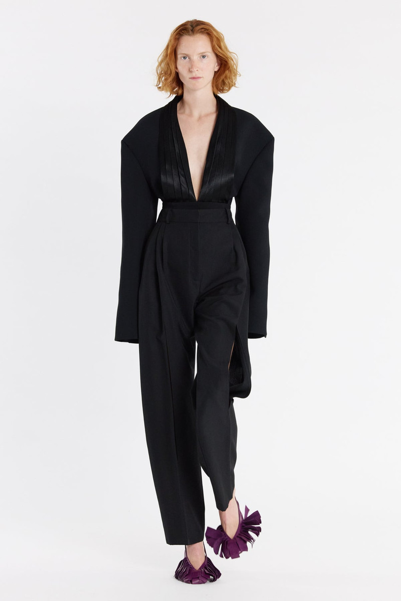 TROUSERS WITH VERTICAL KNEE SLITS BLACK 9