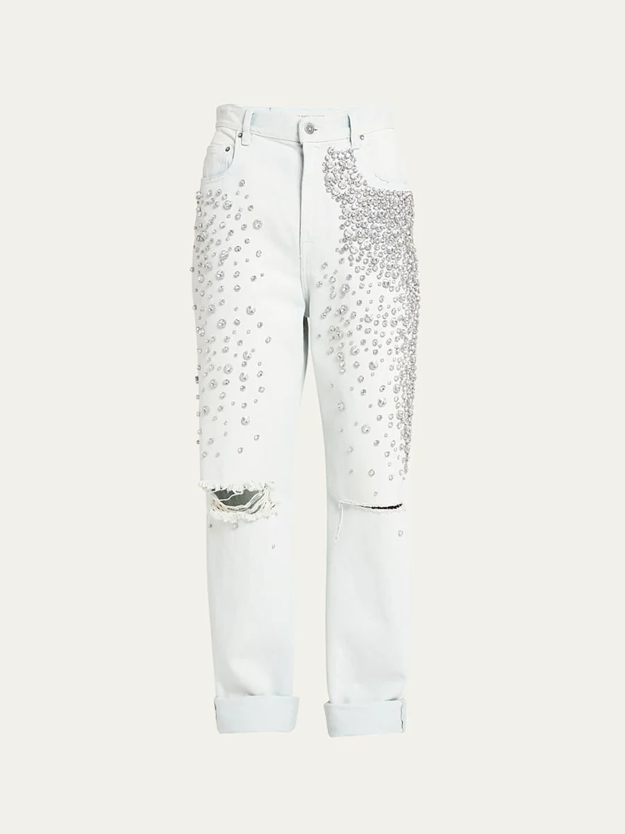 Kim Bleached Jeans with Crystals - 1