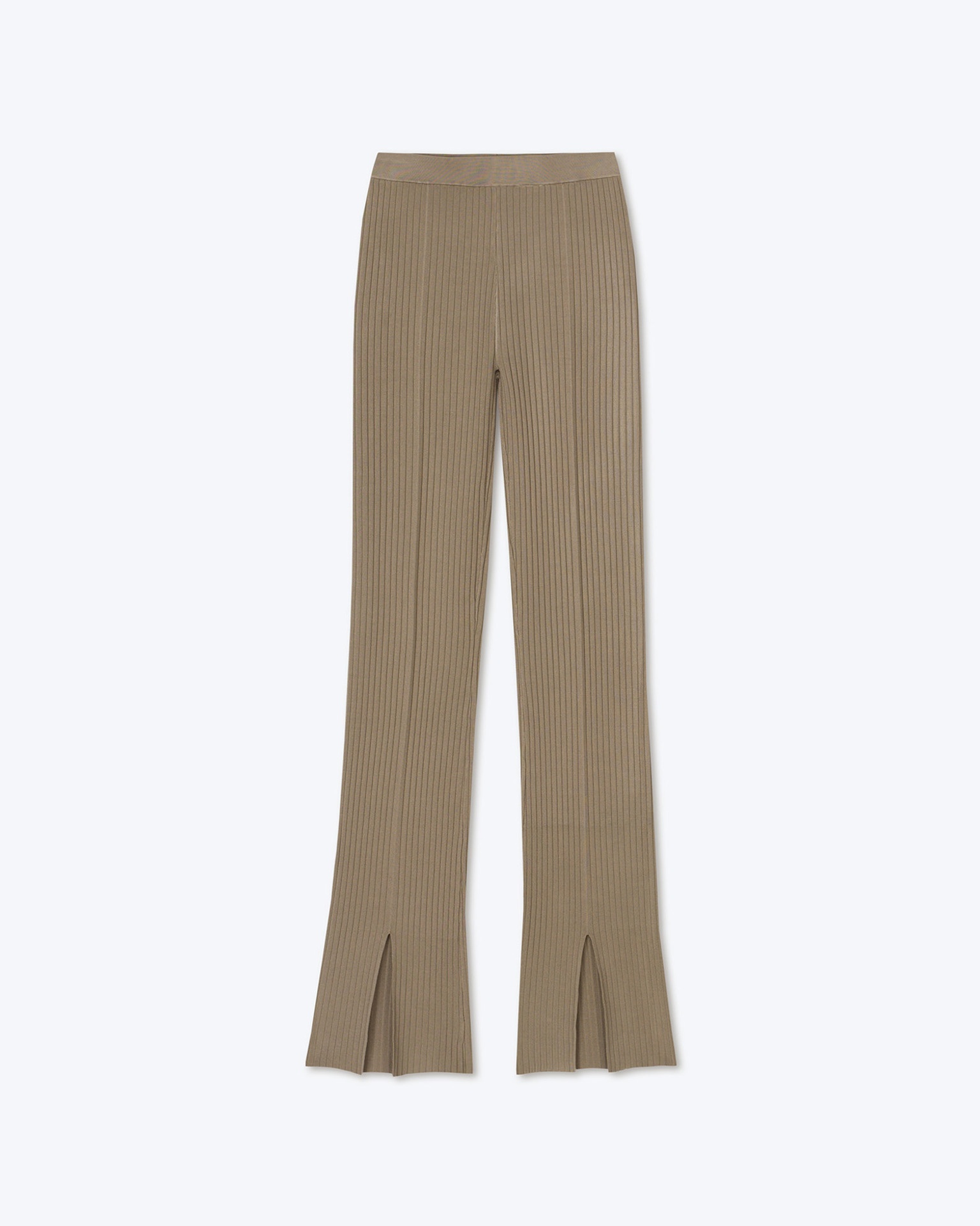 LETTE - Rib jersey pants - Silver mink - 1