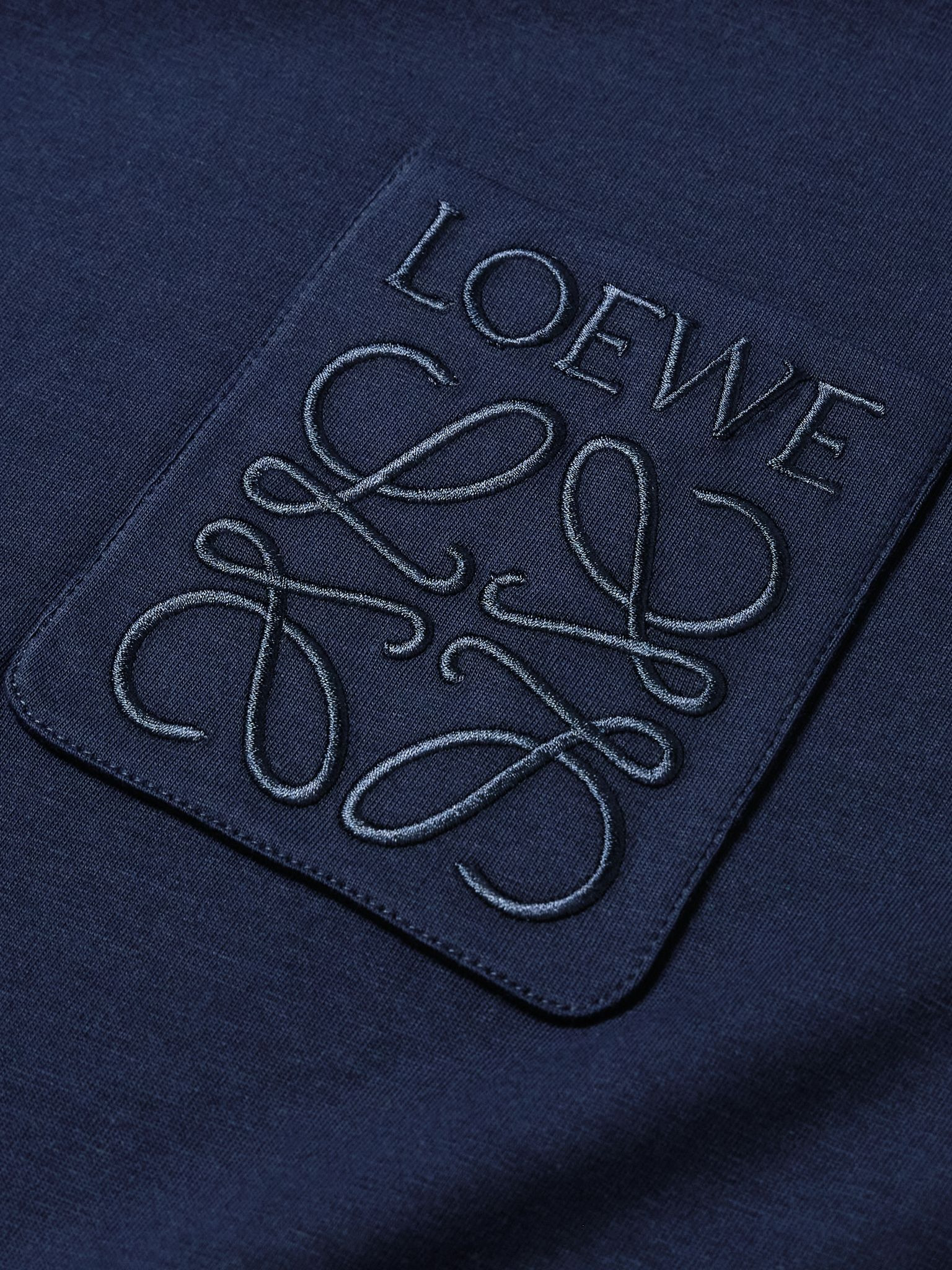 Logo-Embroidered Cotton-Jersey T-Shirt Navy - 4