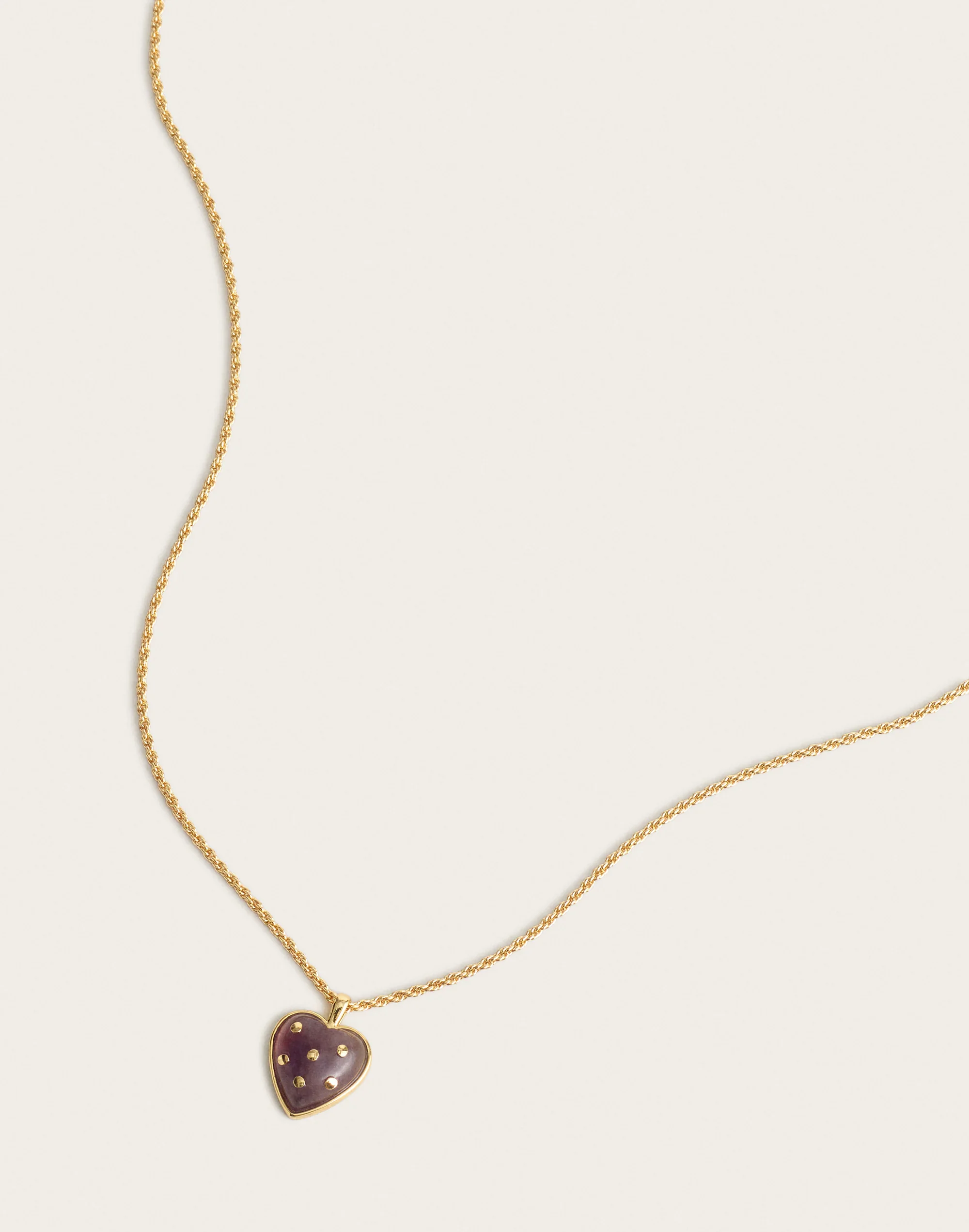 Polka-Dot Heart Pendant Necklace - 1