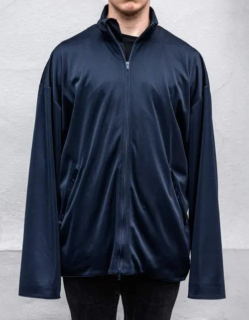 Balenciaga Navy Blue High Sheen Oversized Tracksuit Jacket - 3