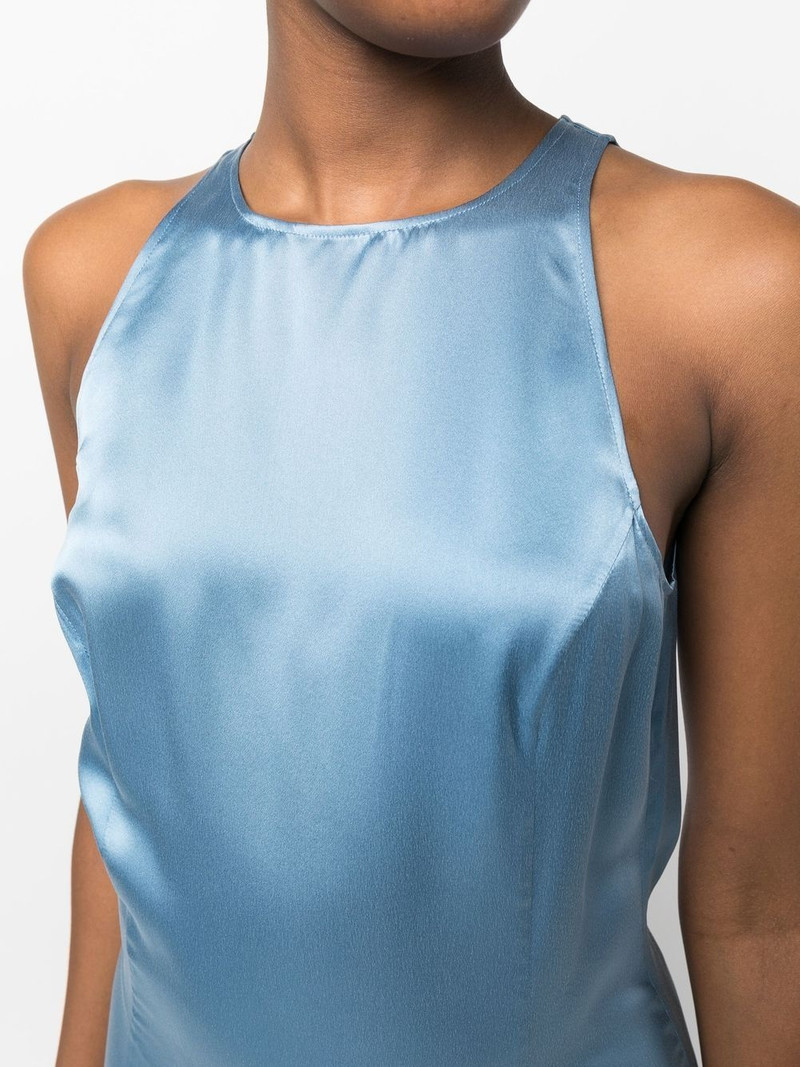 satin-finish silk midi dress 5