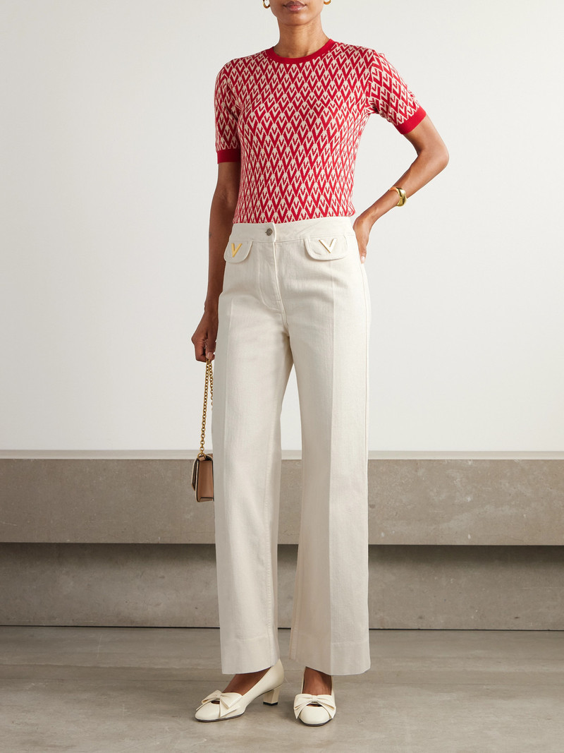 Valentino Embellished Straight-leg Jeans outlook