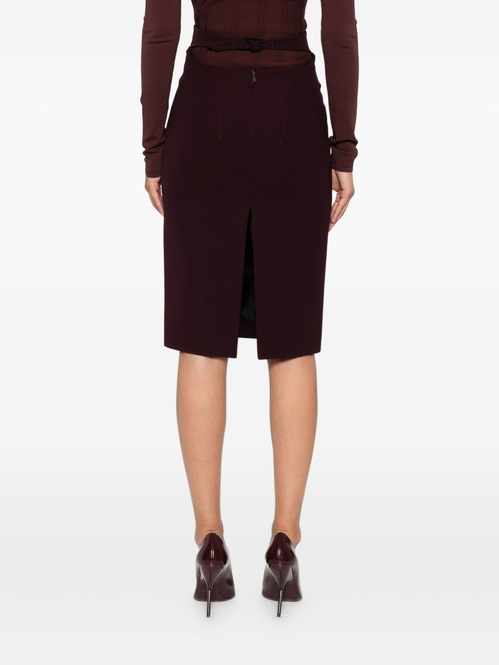 buckle-detailed pencil skirt - 4