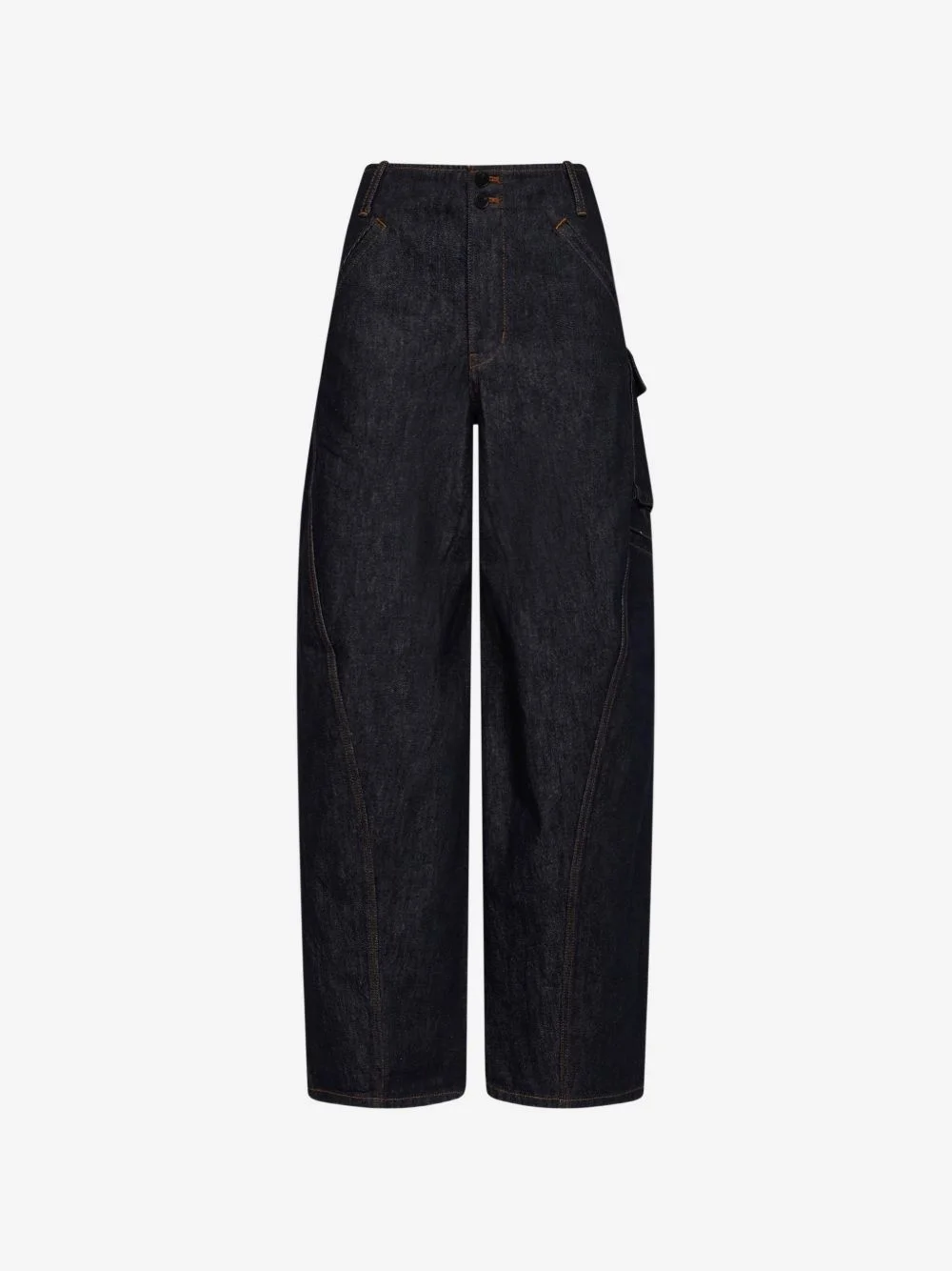 barrel-leg cargo jeans - 1