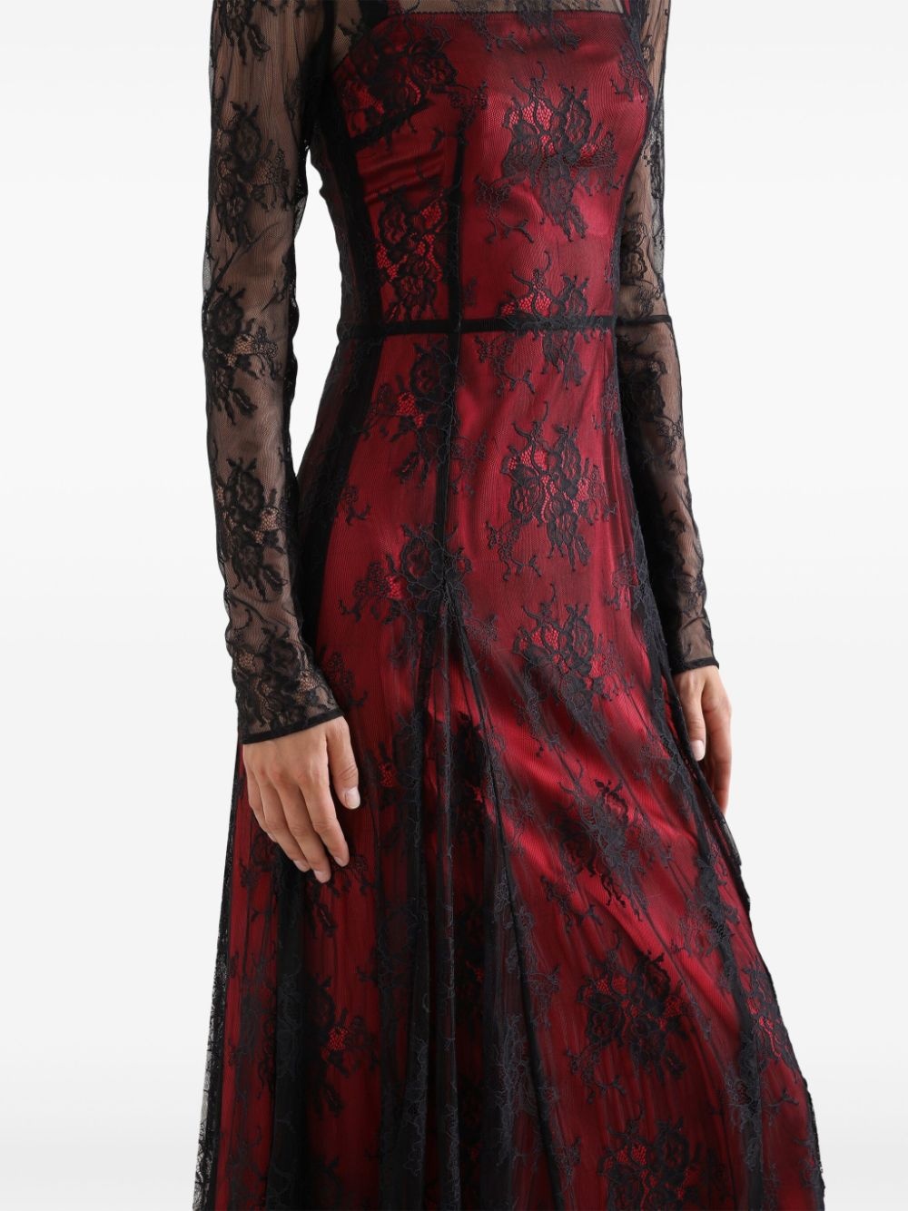 chantilly lace midi dress - 5