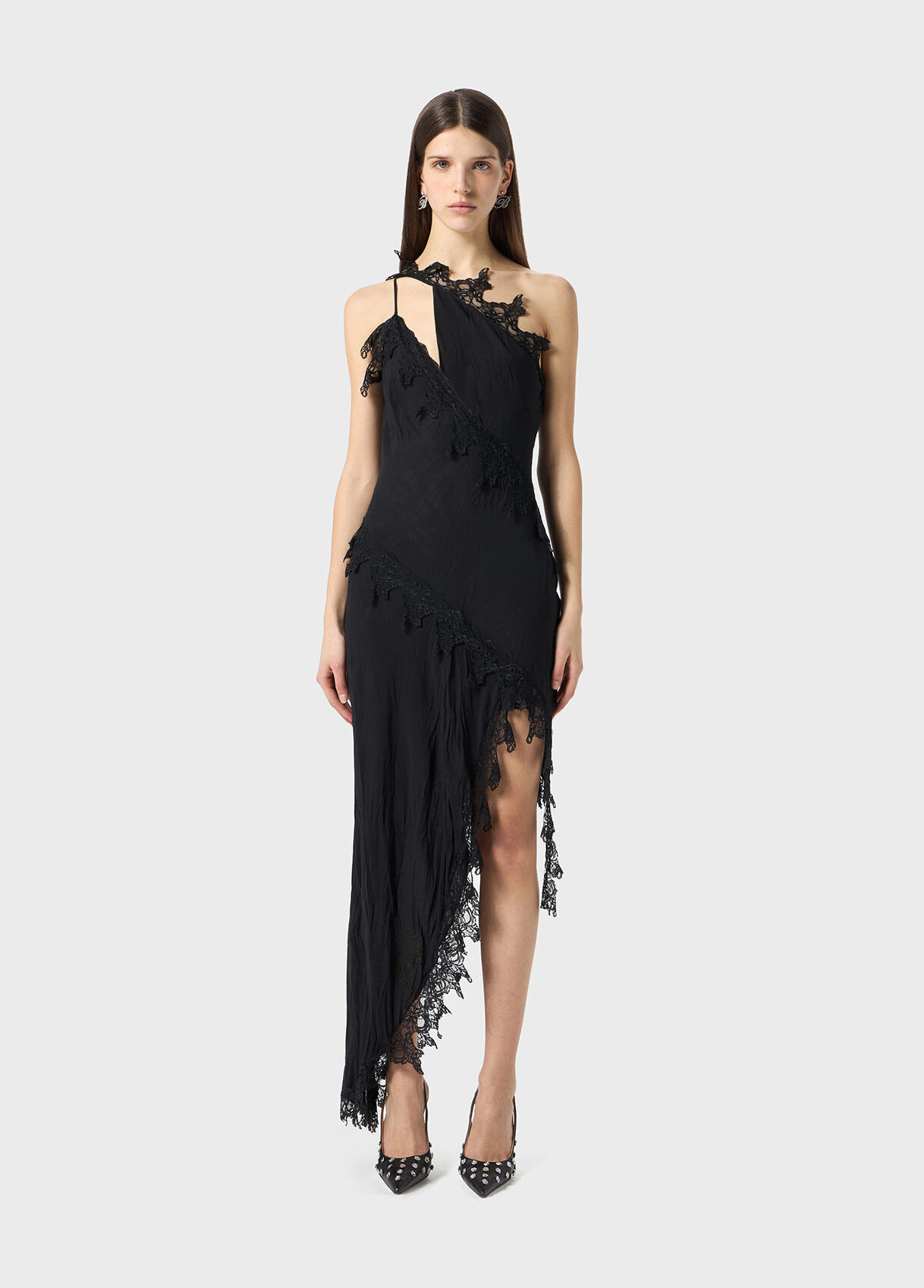 CHIFFON DRESS WITH LACE - 2