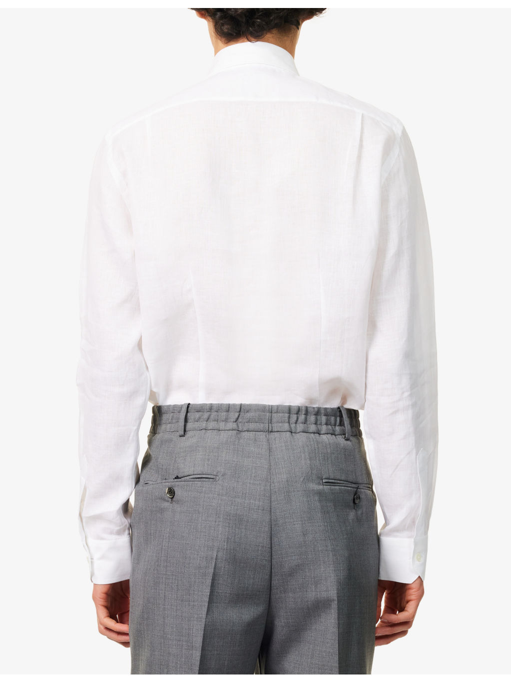 Tailored-Fit Long-Sleeves Linen Shirt - 4