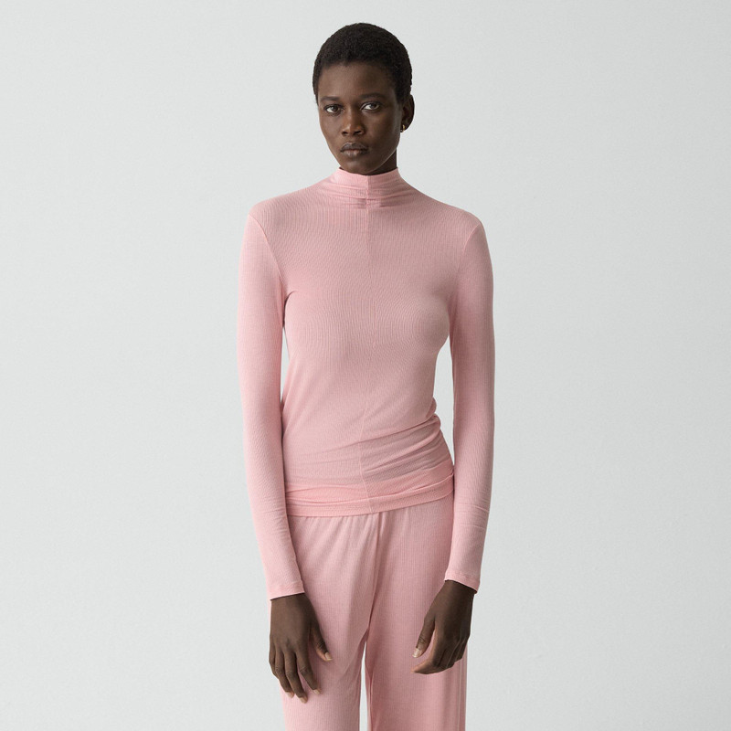 Mock Neck Top in Lounge Rib 3