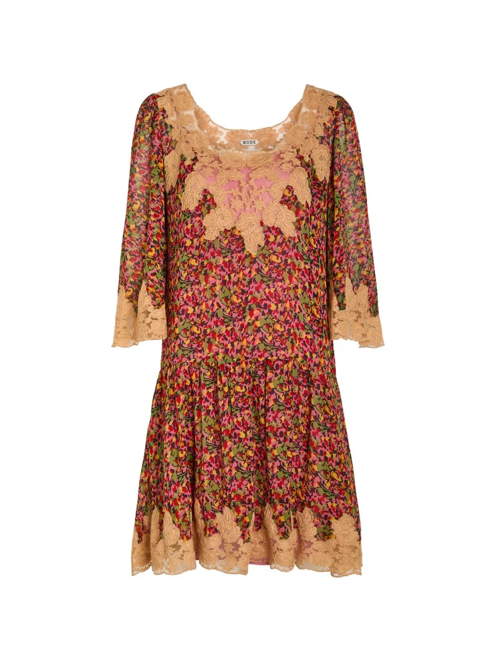 lace-detail mini dress - 1