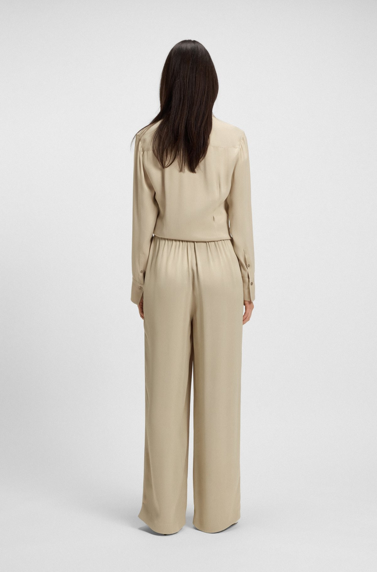 EXTRA-LONG RELAXED-FIT TROUSERS IN SATIN - 4