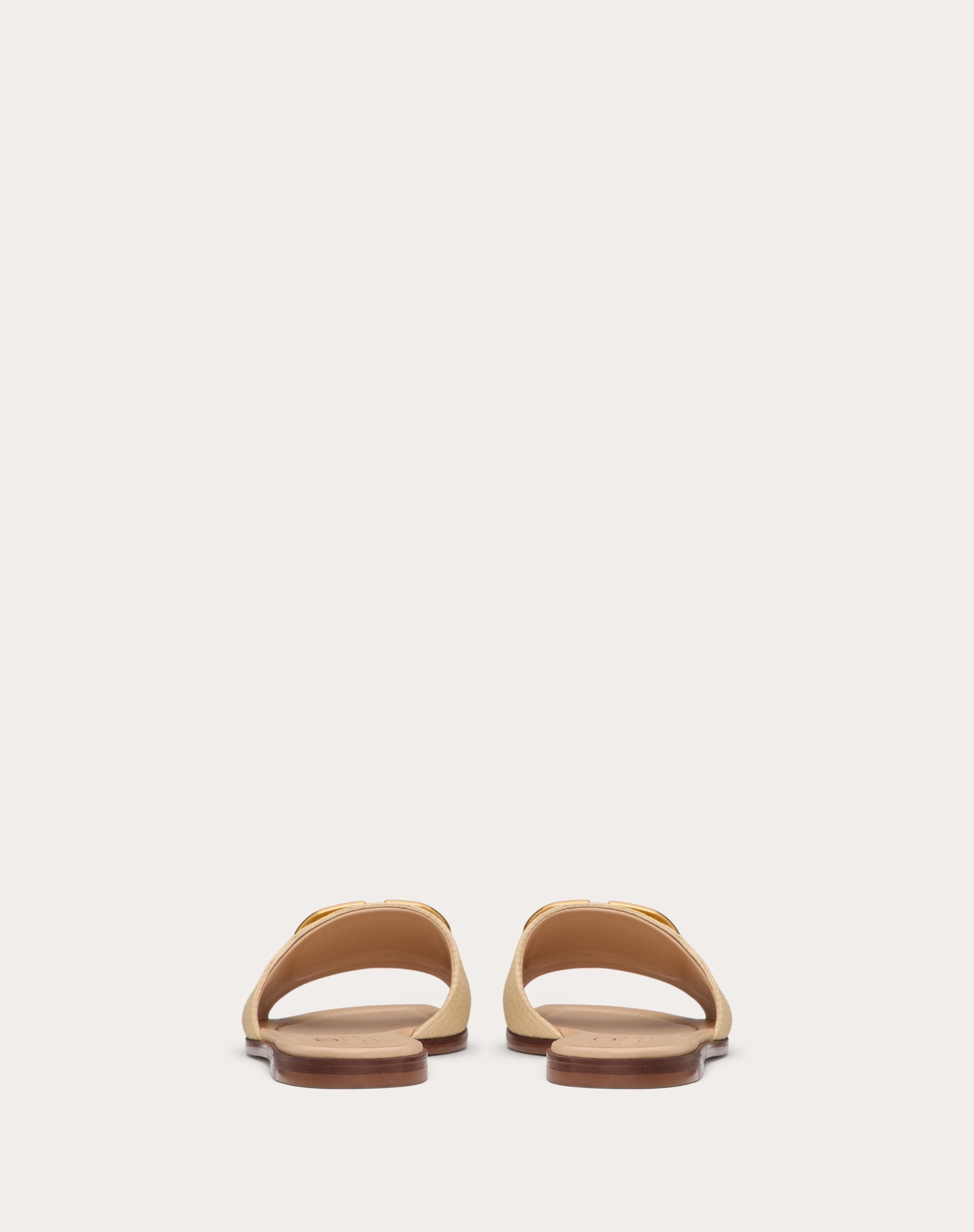 VLOGO SIGNATURE SLIDE SANDAL IN RAFFIA - 3