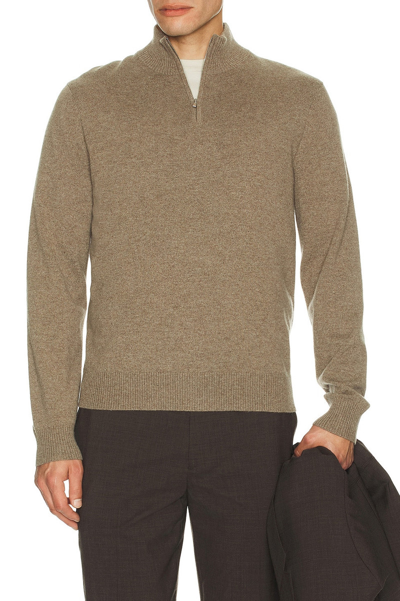 Theory Hilles Cashmere Quarter Zip Sweater outlook