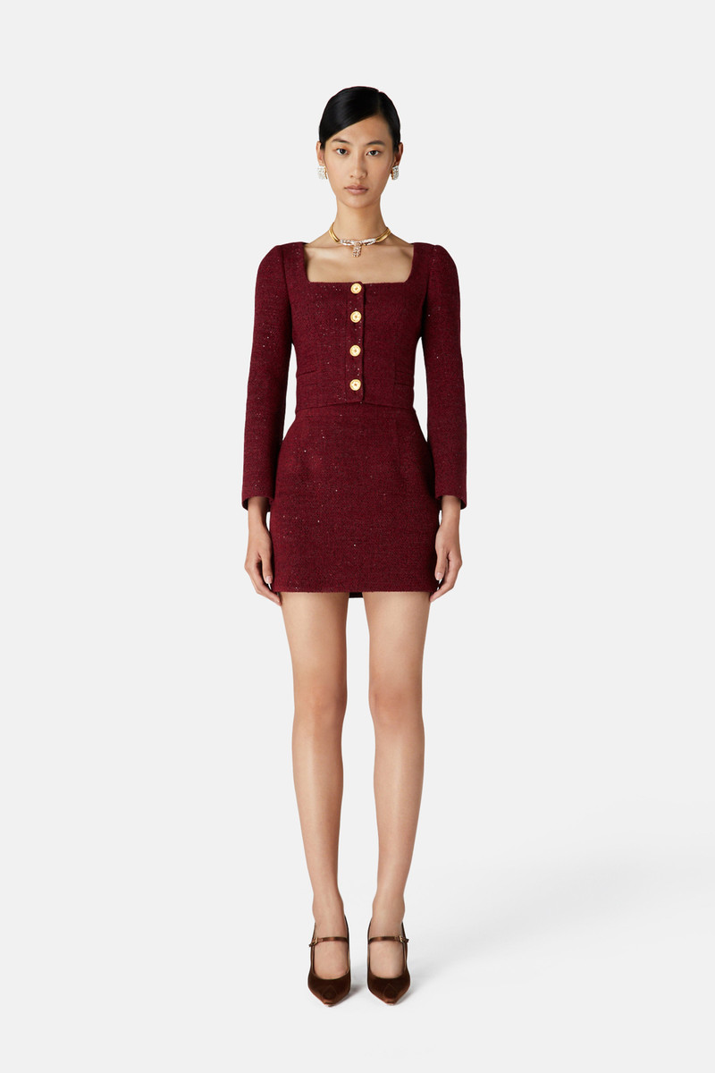 Alessandra Rich SEQUIN TWEED MINI SKIRT outlook