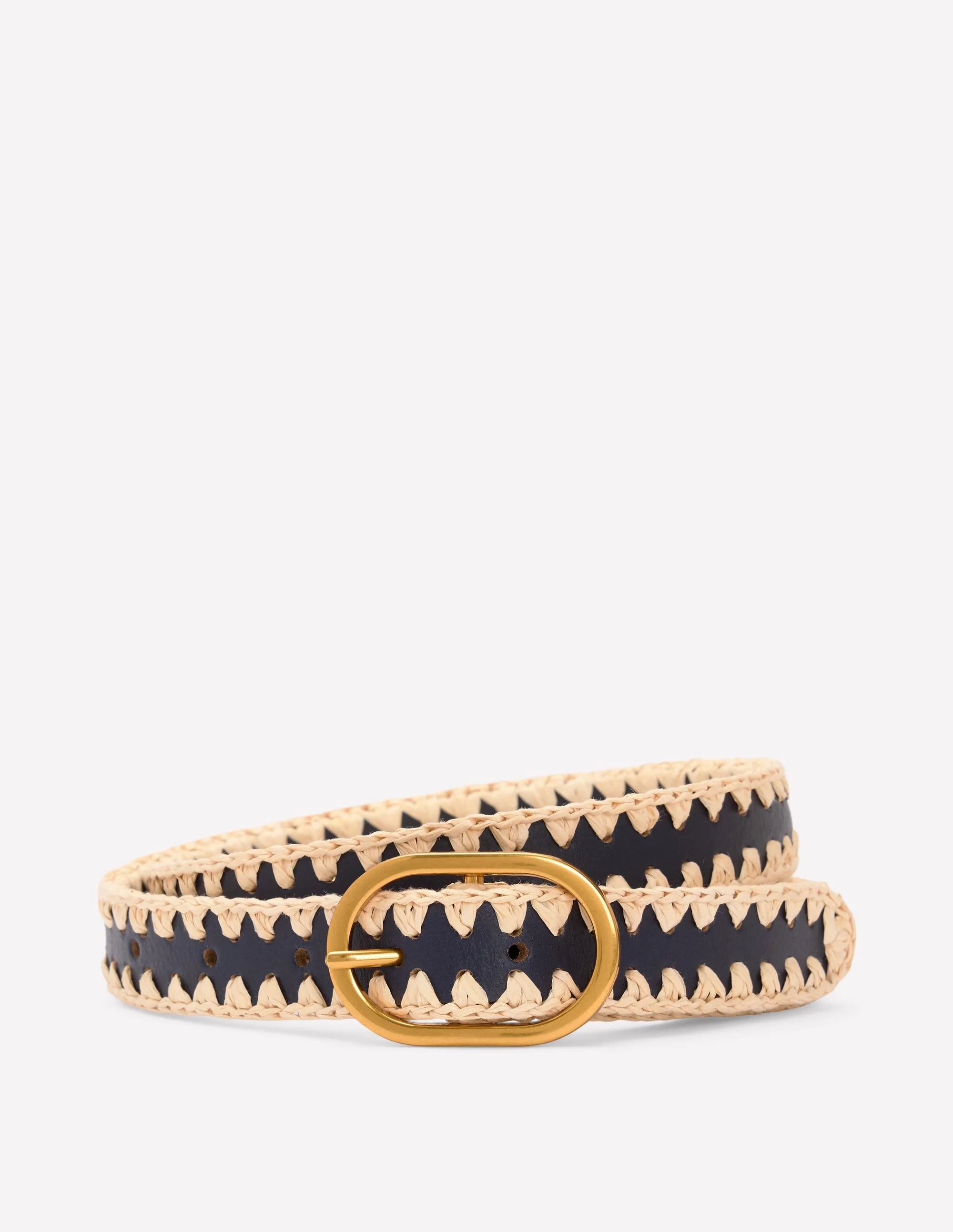 Whipstitch Classic Belt-Navy/Ivory - 1