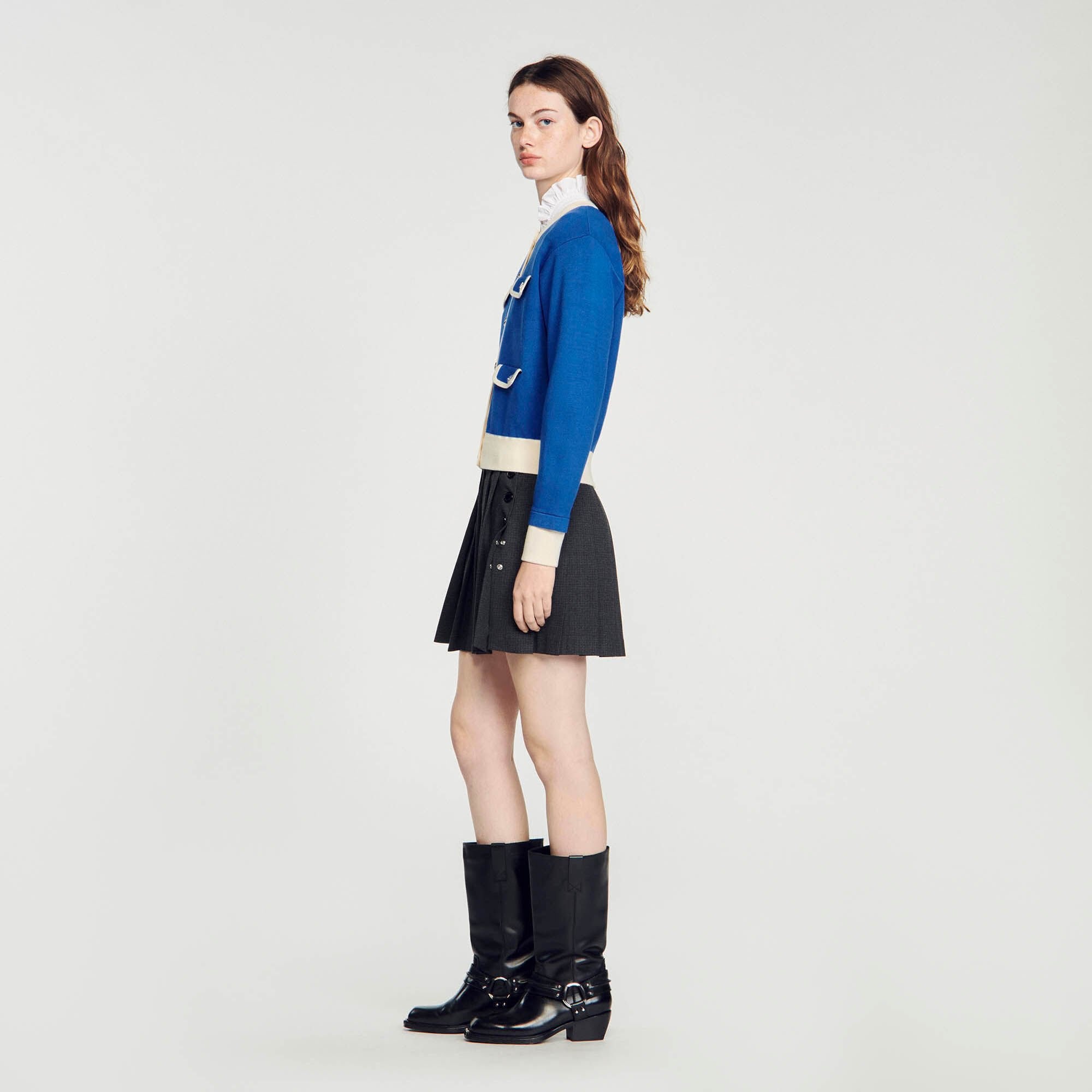 TWO-TONE CARDIGAN WITH BUTTONS - 7