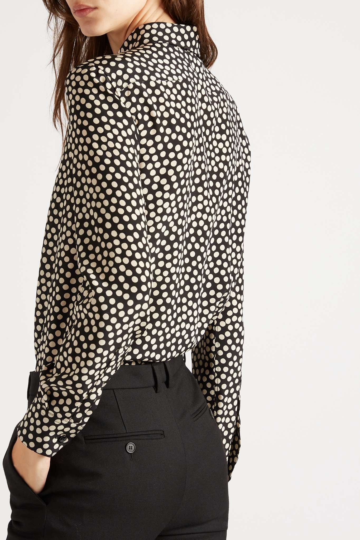 Polka-dot silk crepe de chine shirt - 4