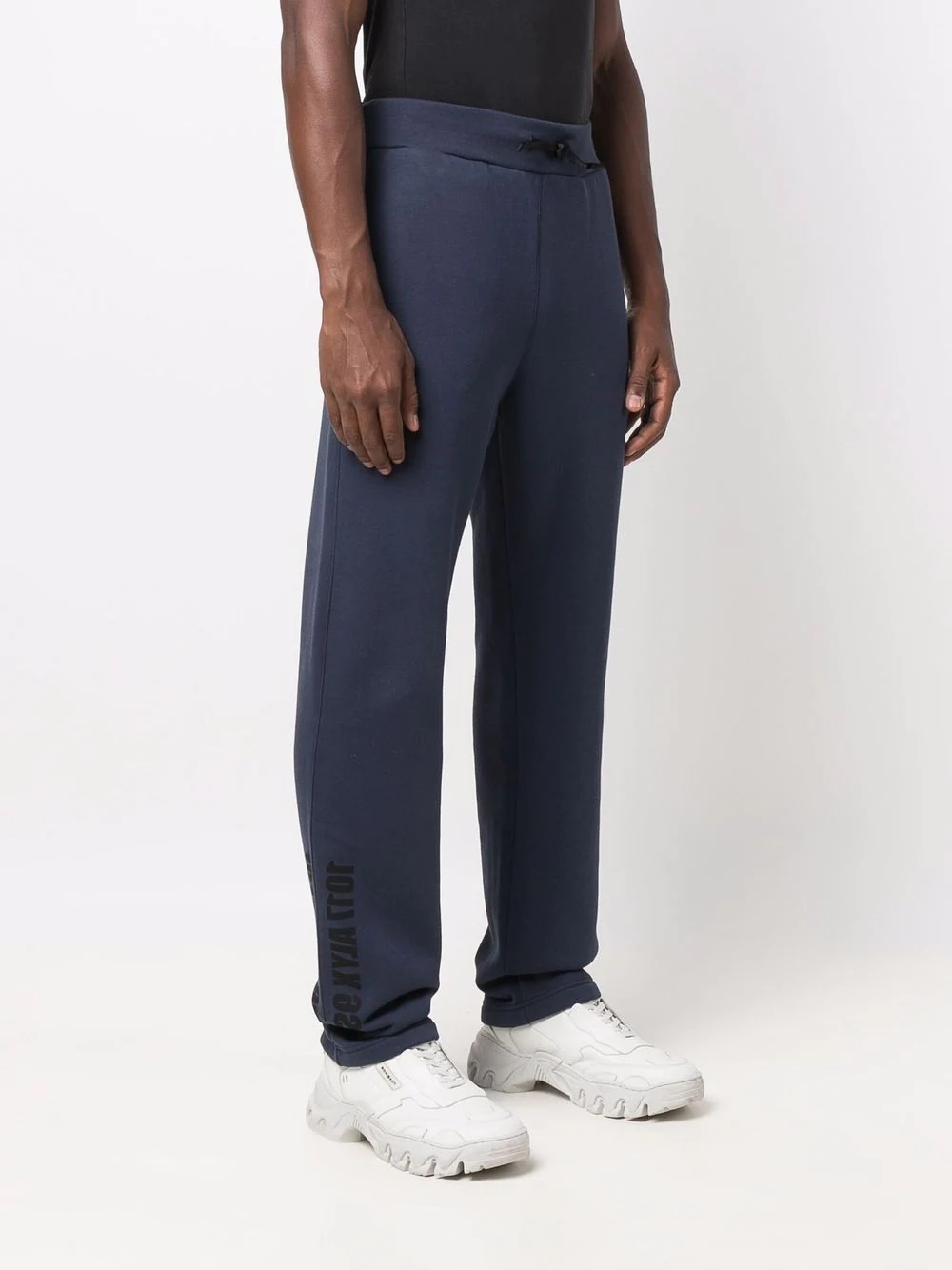 drawstring-waist cotton-blend track trousers - 3