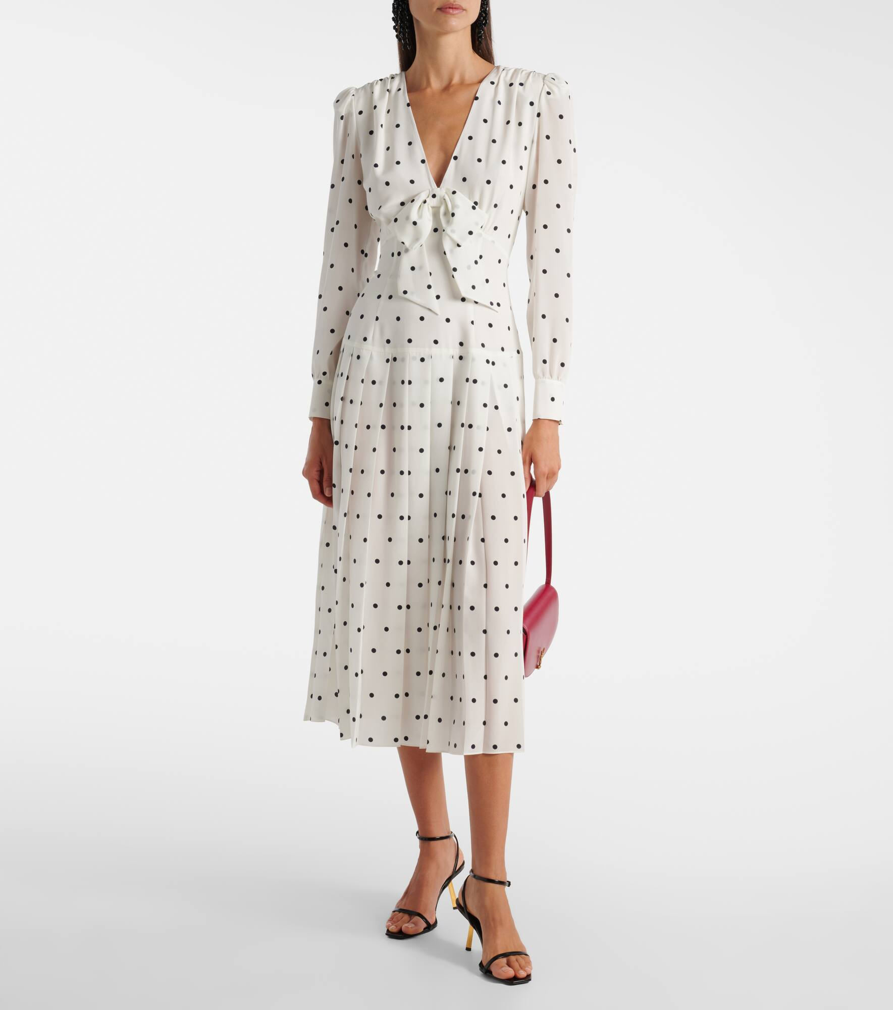 Polka-dot silk midi dress - 2