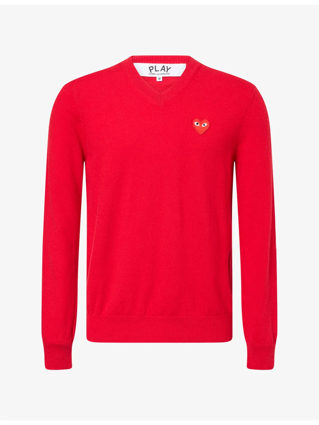 Heart Motif-Logo V-Neck Wool Jumper - 1
