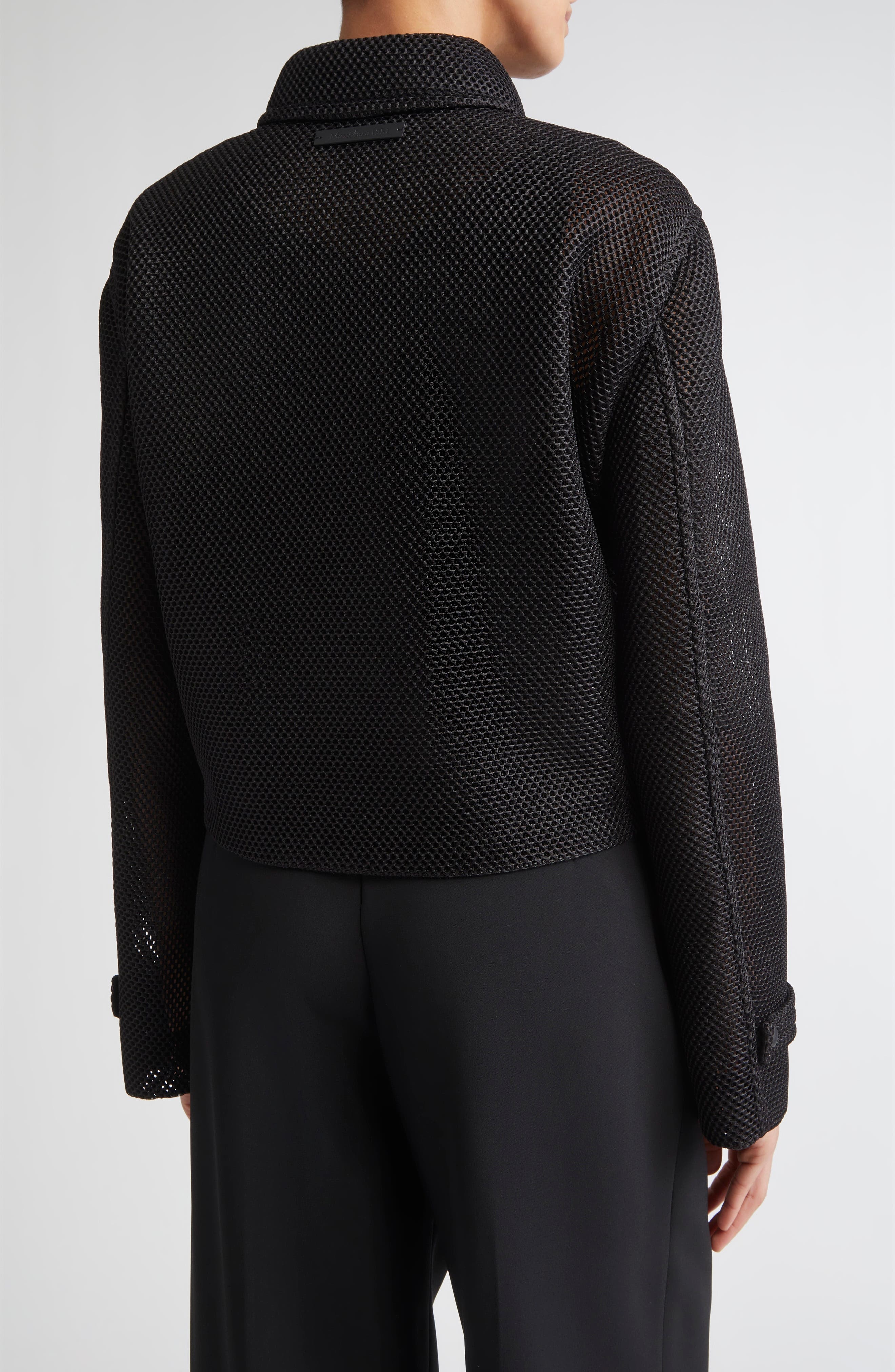 Max Mara Strenna Technical Mesh Jacket in Black at Nordstrom - 2