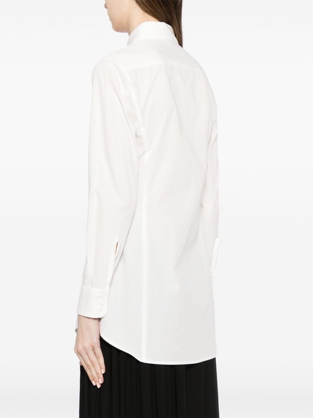 bow-detail cotton shirt - 4